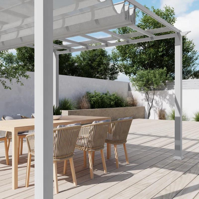 Paragon-Outdoor Florence  Aluminum Pergola in Powder-Coated Finish with Adjustable Canopy