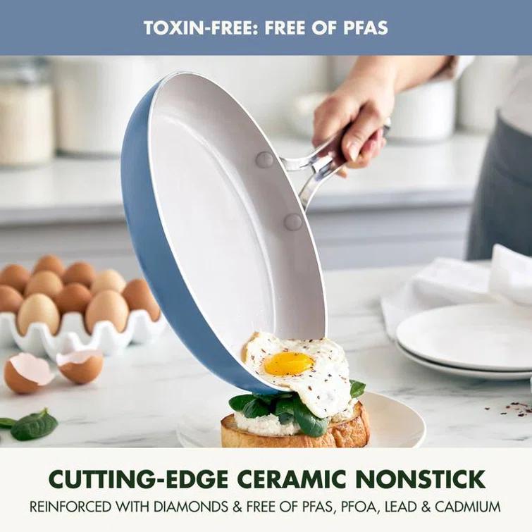 GreenPan GreenPan Nova 8in and 10in 2 Piece Frying Pan Skillet Set, Healthy Ceramic Nonstick, PFAS-Free, Induction Suitable, Dishwasher and Oven Safe