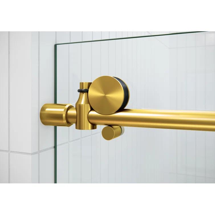 Glass Warehouse Nova 72 in. x 30 in. x 78 in. 90-degree Fully Frameless Sliding Glass Shower Enclosure 90SL-72-30-SB