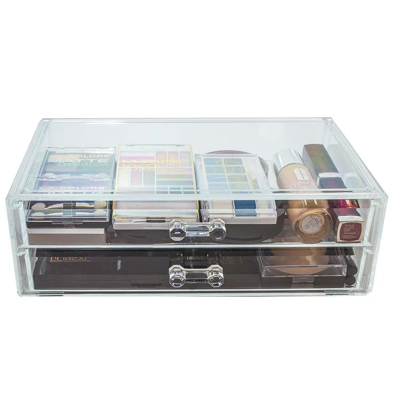 Sorbus Sorbus Stackable Clear Acrylic Makeup, Cosmetics, and Jewelry 2-Drawers Organizer