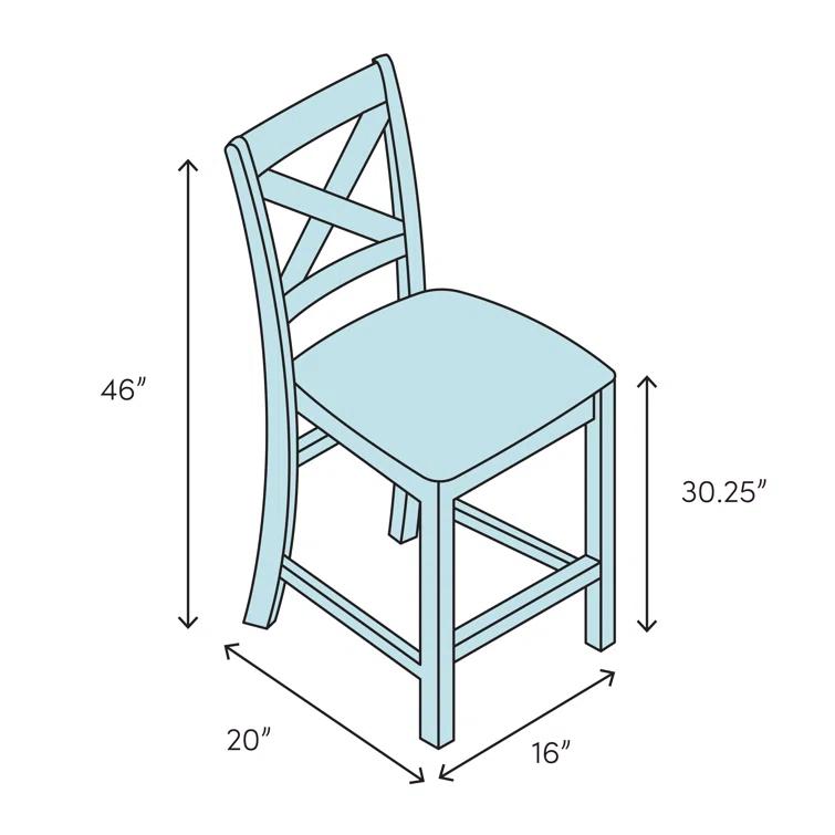 Zentique Parisienne Cafe Counter Stool with Solid Wood Frame