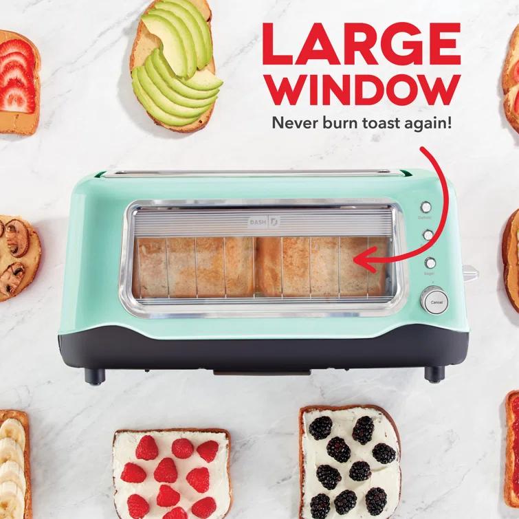 DASH Dash 2 Slice Long Slot Clear View Toaster