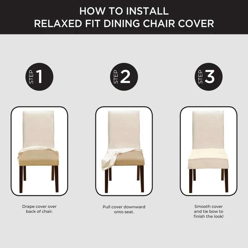 Stretch Pique Box Cushion Dining Chair Slipcover