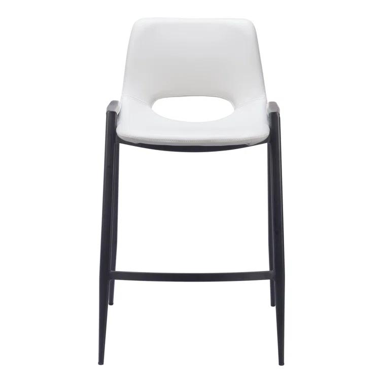 Zuo Hospitality Desi Black Upholstered Counter Stool (Set of 2)