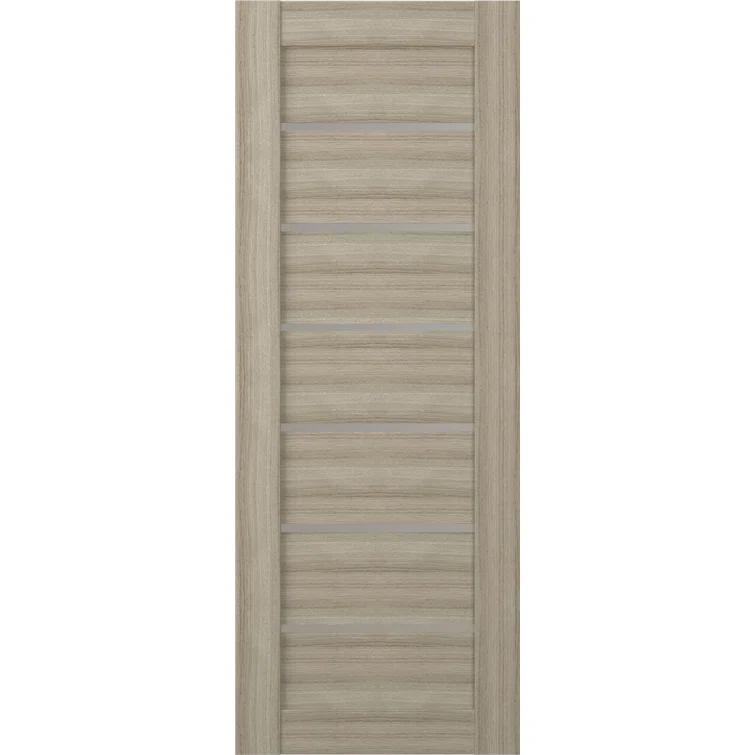Belldinni Alba Solid Manufactured Wood and Glass Paneled Wood Finish Standard Door Slab