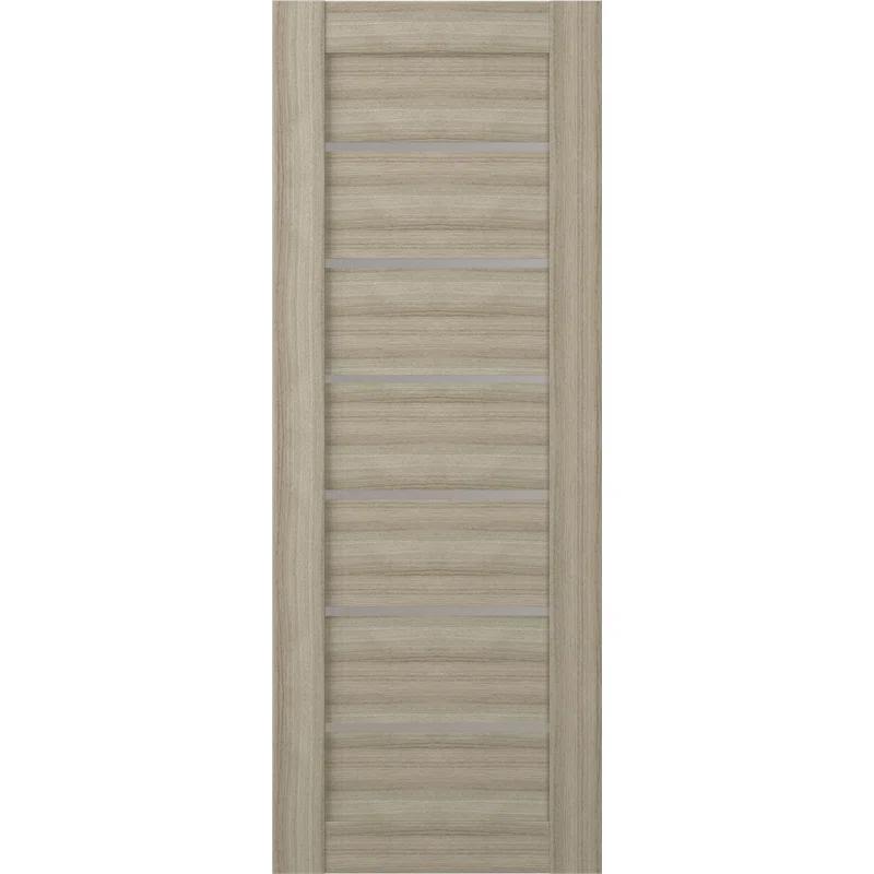 Belldinni Alba Solid Manufactured Wood and Glass Paneled Wood Finish Standard Door Slab