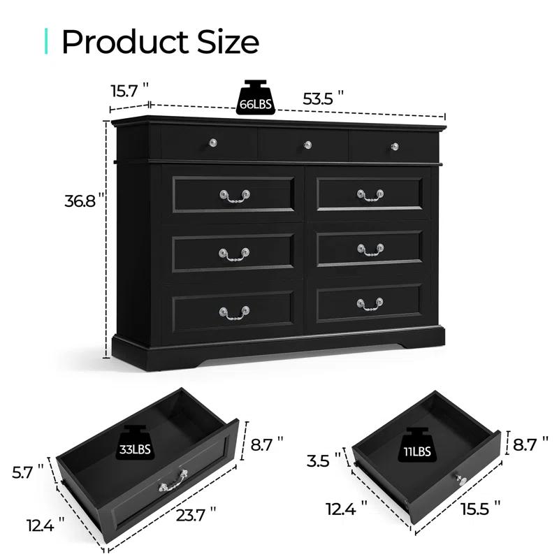 August Grove® Dugazon Wood Bedroom Dresser Farmhouse Drawer Chest