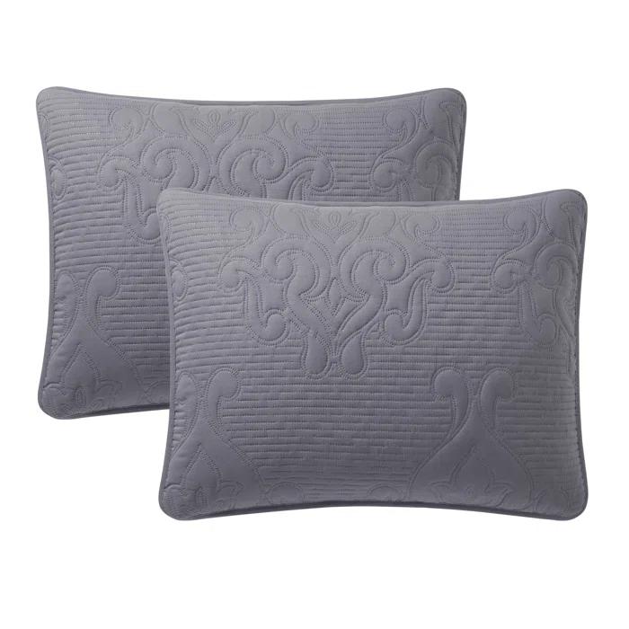 VCNY Square 3-Piece Solid Pinsonic Textured Quilt Set