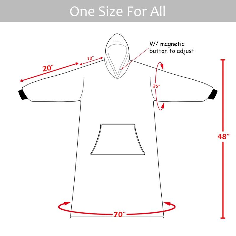 Catalonia Full Body Blanket Hoodie Sweatshirt, Extra Long Oversized Comfortable Sherpa Lounging Pullover & Reviews | Wayfair