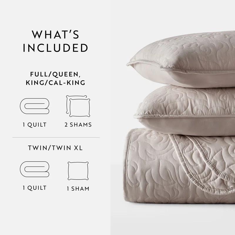 Becky Cameron Becky Cameron Elegant Floral Stitching Quilt Set