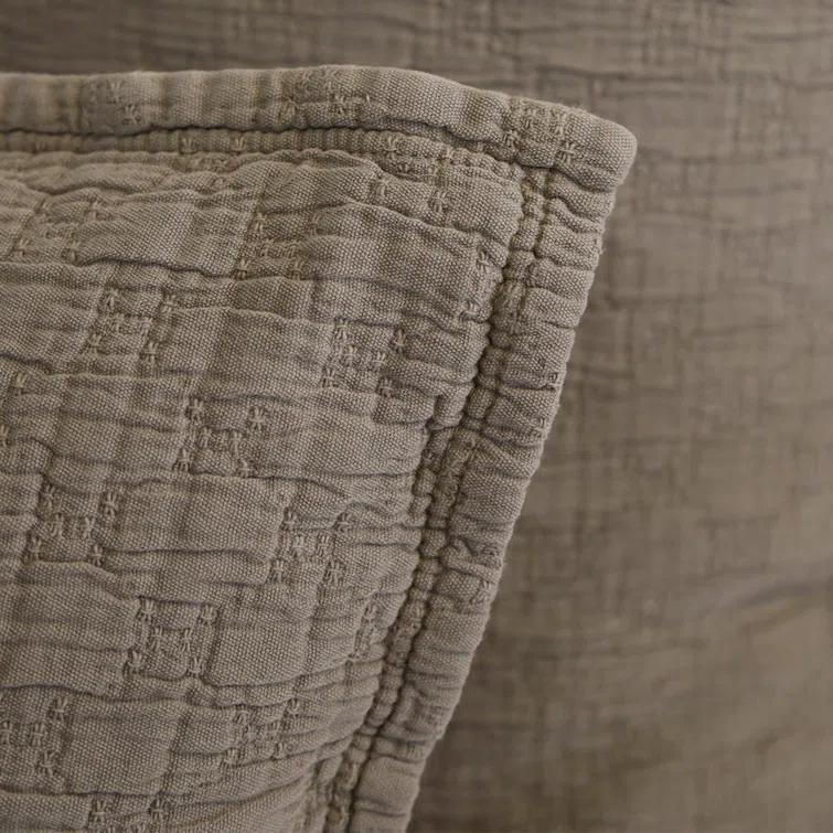 Ojai Cotton Matelasse Euro Sham by Pom Pom at Home - Pebble / Euro
