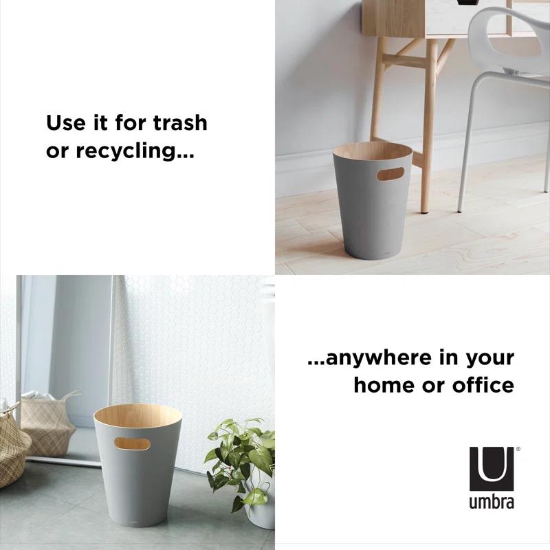 Umbra Woodrow Manufactured Wood Open Waste Basket - 2.25 Gallons