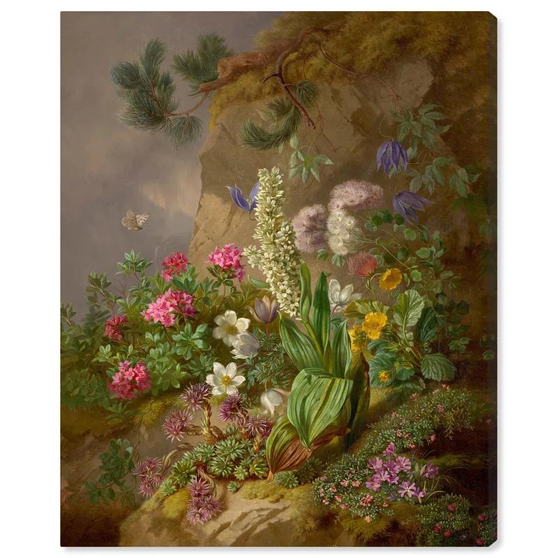 Art Remedy Alpine Flower Canvas Vintage Floral Wall Art by Art Remedy