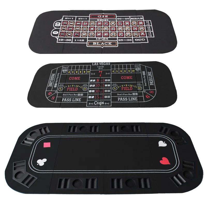 IDS Online Corp IDS Online Corp 63'' 8 - Player Black Foldable Poker Table
