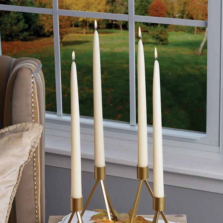 12 Piece Unscented Taper Candle Set (Set of 12)