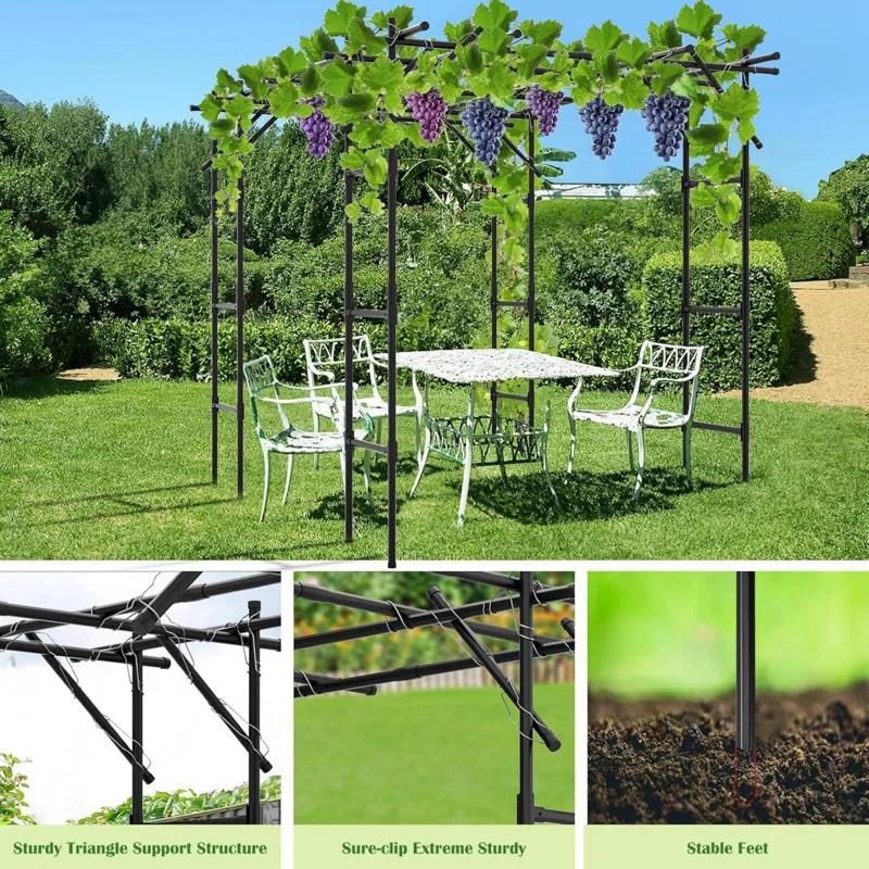 ShangQuan WuLiu Tall Garden Arch Trellis For Climbing Plants, Large Grape Vine Support Arch Arbor Trellis