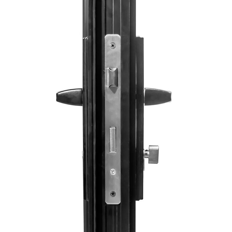 KaMic KaMic 96" inch - 3 Panels Glass Aluminum Folding Door In Black