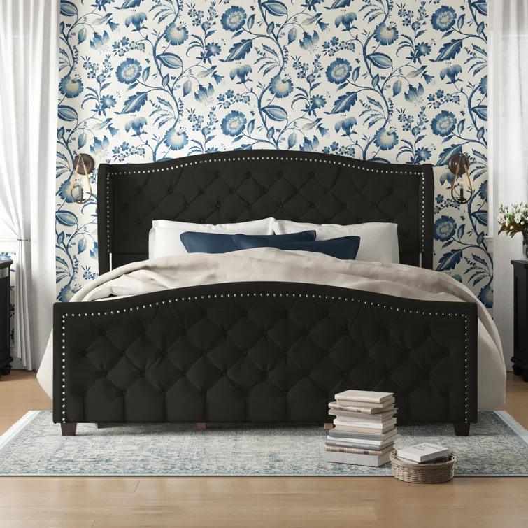 Coleman Upholstered Wingback Bed