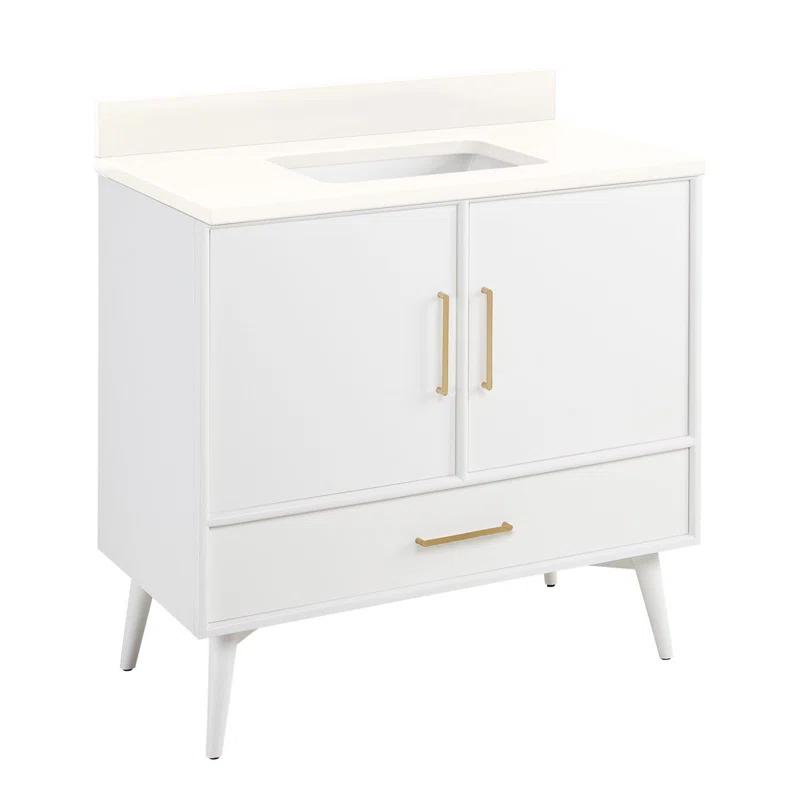 36" Novak Single Bathroom Vanity Set with Rectangular Undermount Sink