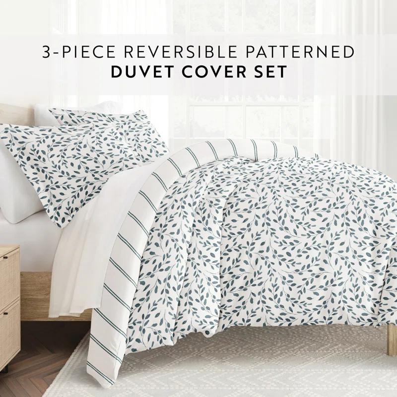 Becky Cameron Patterned Ultra Soft 3 Piece Duvet Cover Set - Serenity