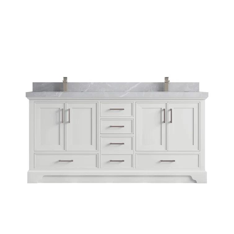Willow Collections Charlotte 72'' Double Bathroom Vanity with Quartz Top