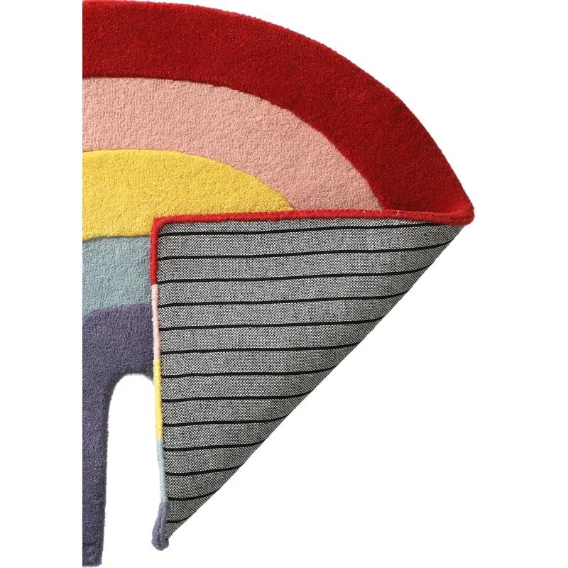 Wool Yellow/Pink/Red Rug