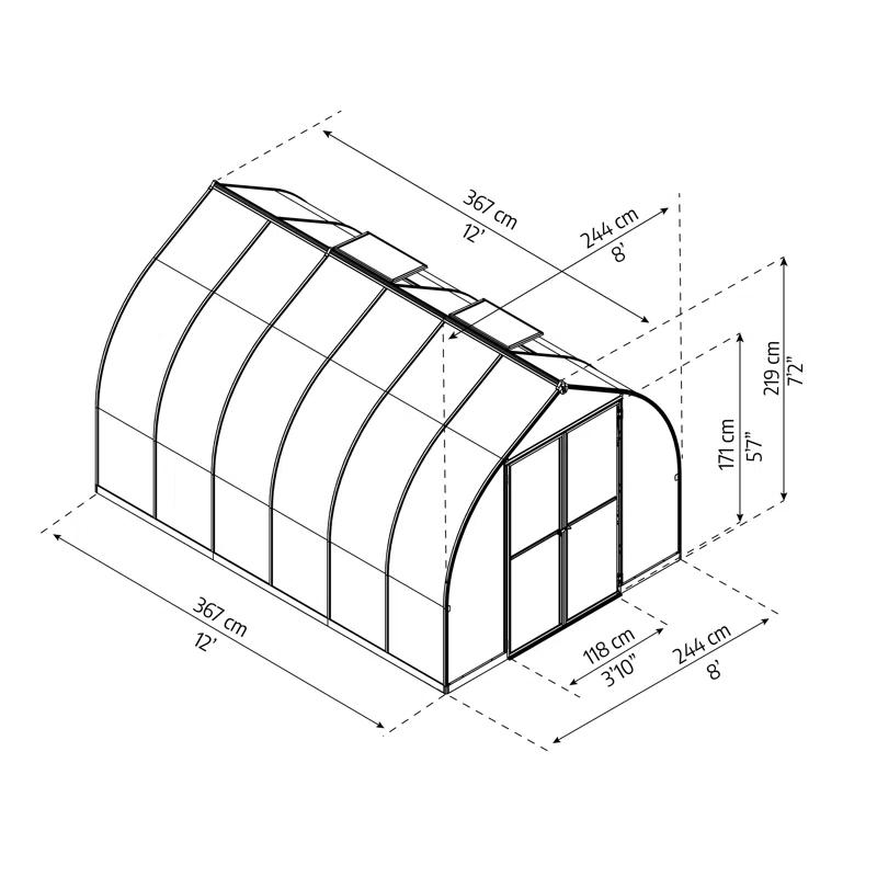 Canopia Palram - Canopia Bella 8' x 12' Greenhouse - Silver