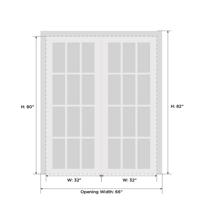 SARTODOORS Quadro Frosted Glass French Doors