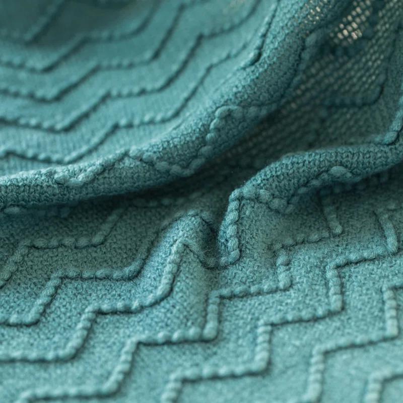 Decorative Throw Blanket - 50x60" Soft Knit with Fringe Edges for a Cozy Touch to Your Living Space