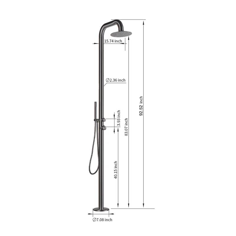 Stainless Steel Free Standing Outdoor Shower