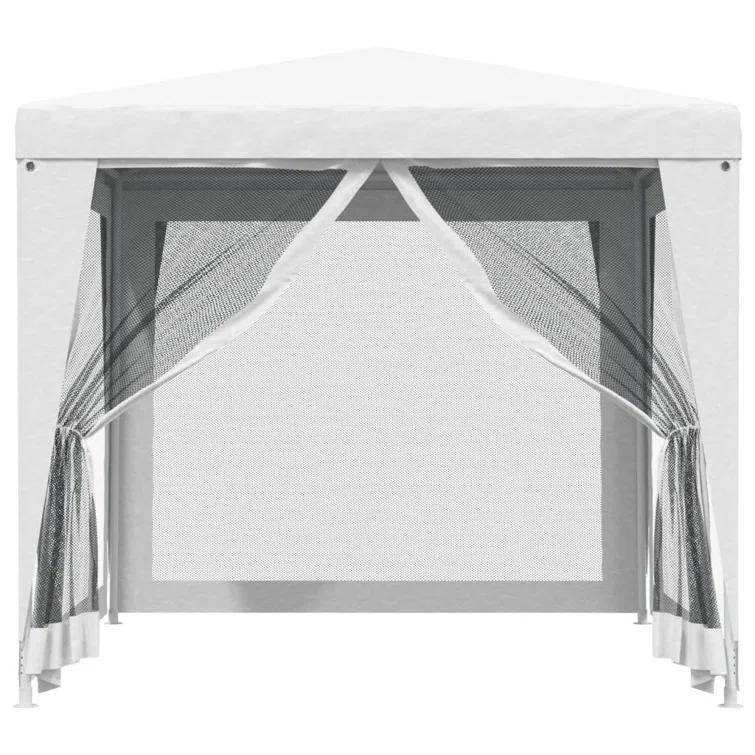 vidaXL Metal Party Tent with 4 Mesh Sidewalls