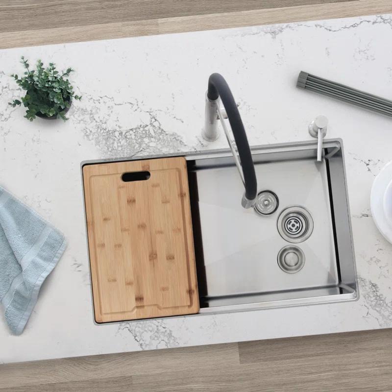 Azuni 17-inch Bamboo Cutting  board For Kitchen Sink
