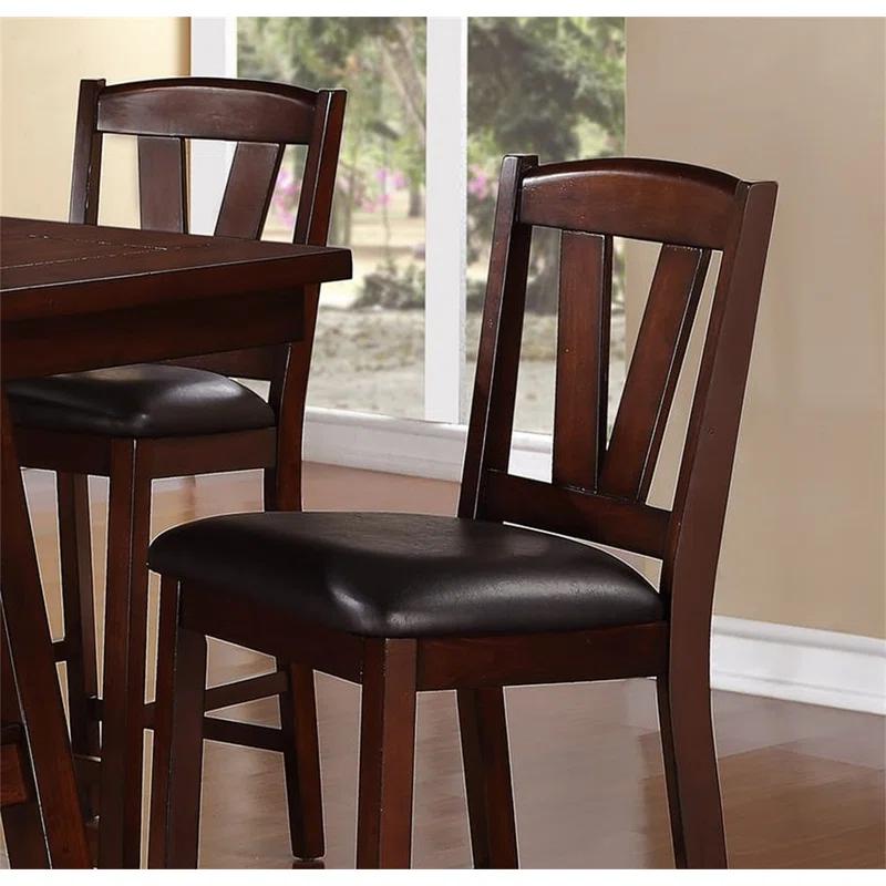 Dining Table 6X High Chairs 7Pcs Counter Height Dining Set Walnut Finish Dining Room Furniture Transitional Style,dining set,kitchen table and chairs