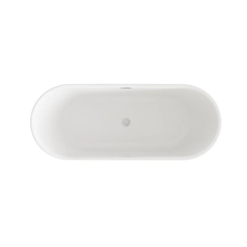 Living District 67 Inch Bathtub in Glossy White with Trim BT30467GW-BNK