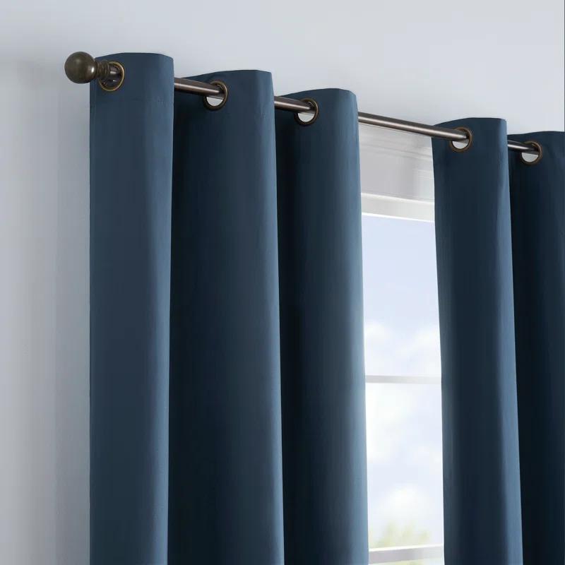 Eclipse Microfiber Blackout Grommet Curtains, Solid Thermaback Window Curtains