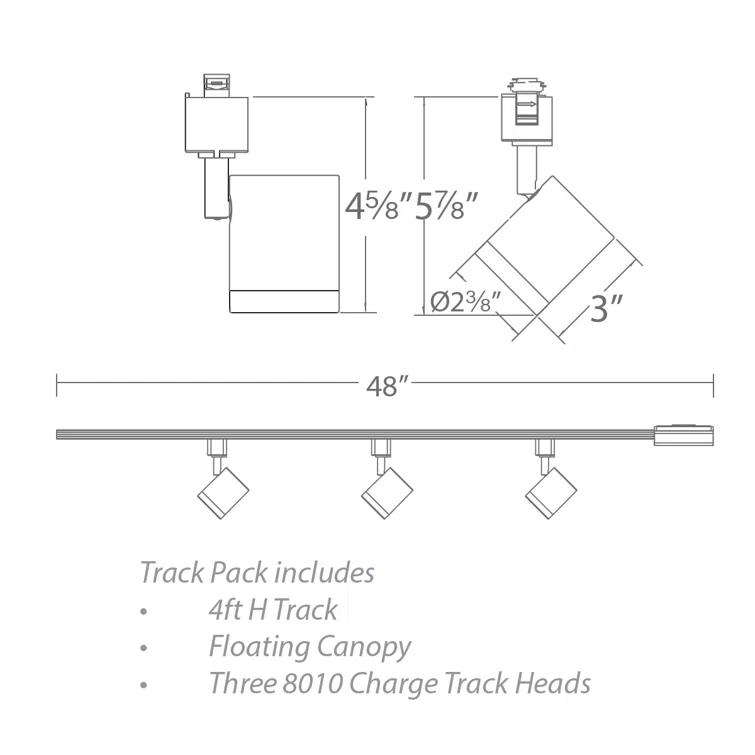 WAC Limited Charge 48" 3 -Light LED Track Track Kit with Dimmable and Adjustable Head