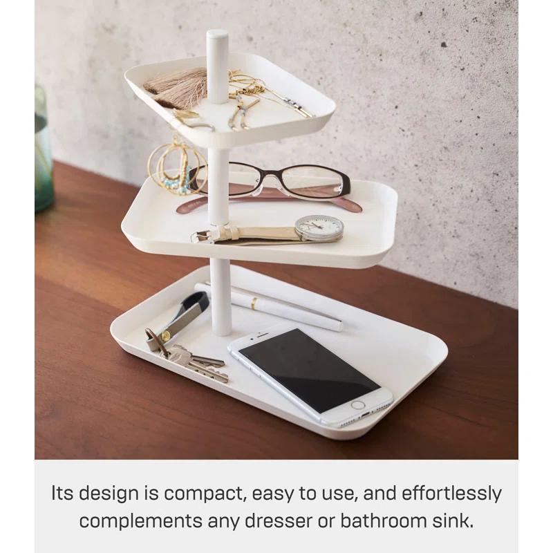 Yamazaki Home 3-Tier Accessory Tray - Jewelry Holder & Storage Organizer, Steel