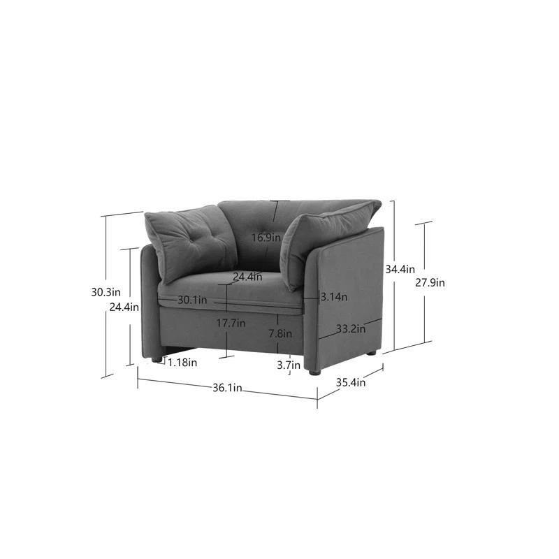 CHORLENIMI Modern Chenille Oversized Armchair | Wayfair