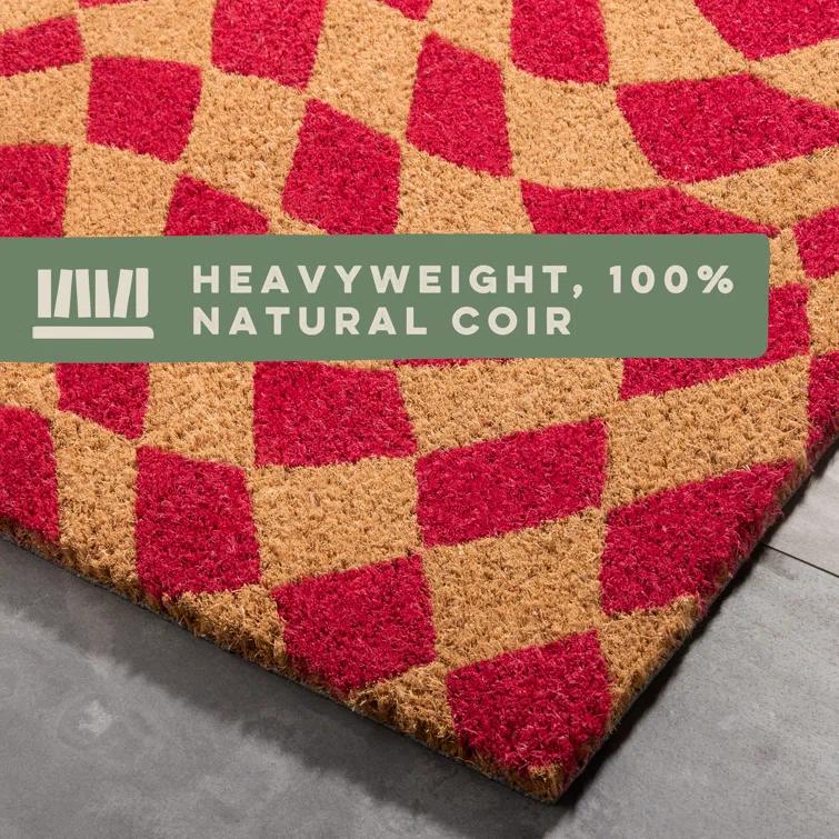 Town & Country Living TOWN & COUNTRY LIVING Emmett Groovy Checkerboard Non-Slip Indoor Outdoor Door Mat