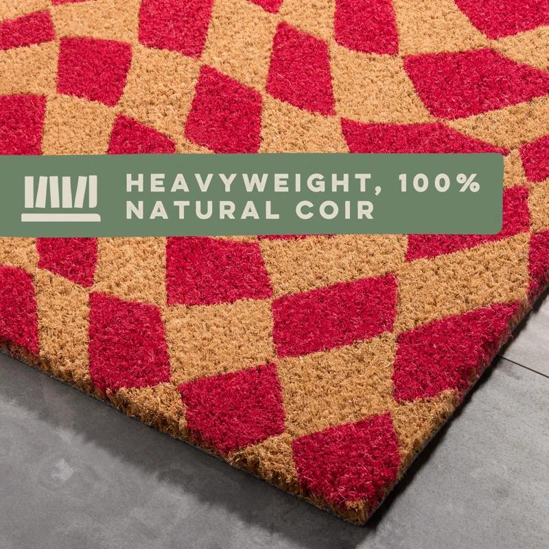 Town & Country Living TOWN & COUNTRY LIVING Emmett Groovy Checkerboard Non-Slip Indoor Outdoor Door Mat