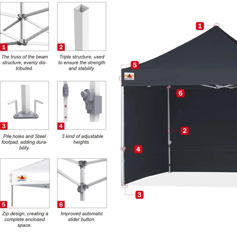 ABCCANOPY Commercial 10 ft. W x 10 ft. D Instant Shade Pop-Up Canopy The Pop Up Canopies