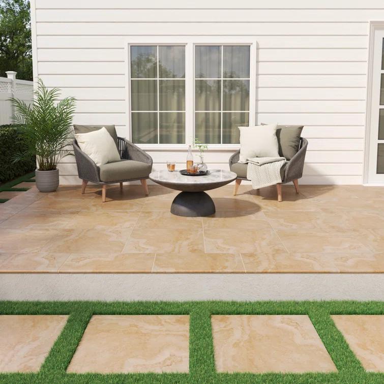 Ackland Duravia 24 in. x 24 in. x 0.79 in. Matte Porcelain Stone Look Paver (8 sq. ft./unit, 2 Pieces)