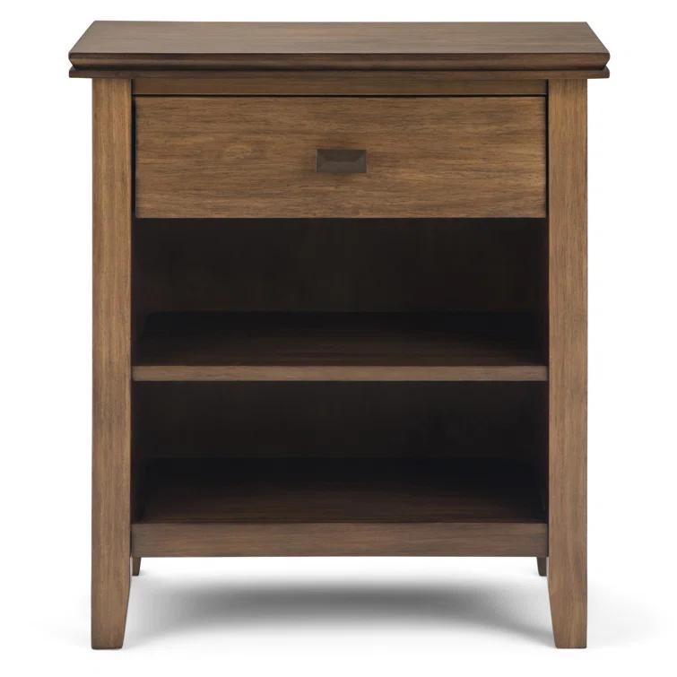 Simpli Home Artisan 24"W Solid Wood Nightstand with Drawer and Shelves
