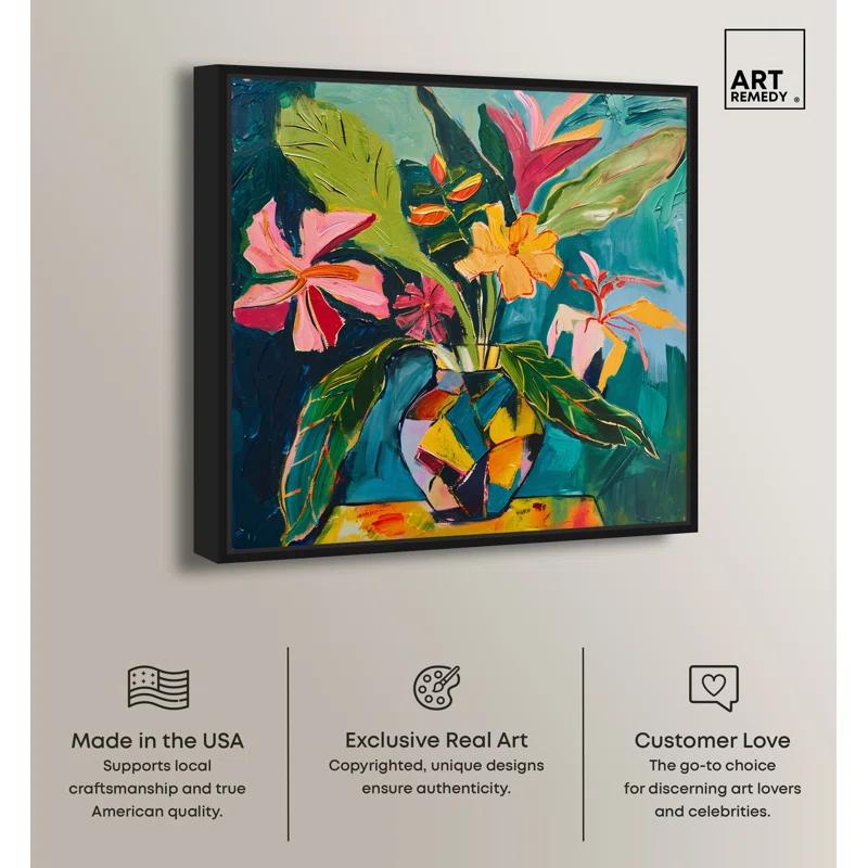Art Remedy Art Remedy Vase Of Bright Tropical Flowers Ii In Vase Paintings 55959