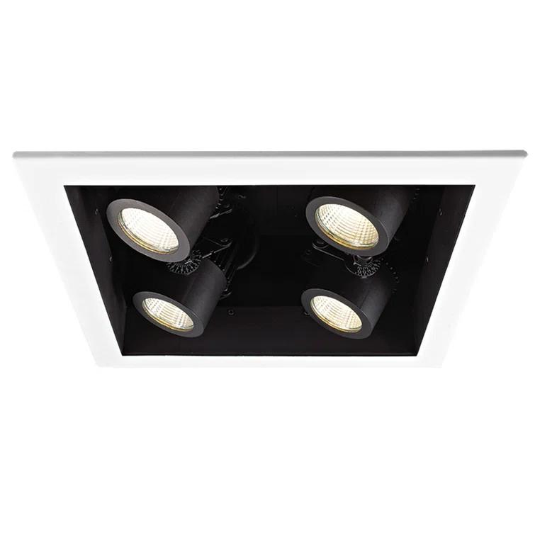 WAC Lighting Precision 11.8125'' 3500K 17 Watt Dimmable Multi-Spotlight Recessed Lighting Kit MT-4LD226N-S35-BK
