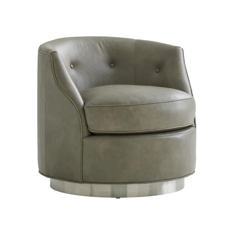 Avondale Piper Leather Swivel Chair