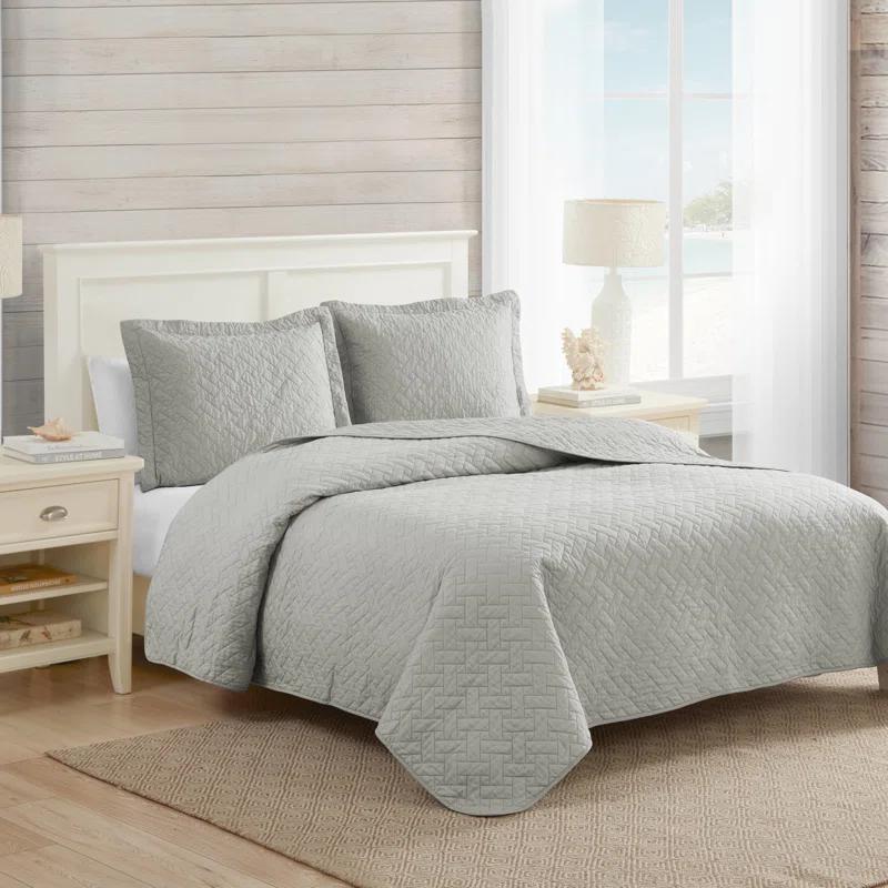 Tommy Bahama Home Tommy Bahama Raffia Solid Cotton Reversible Quilt Set