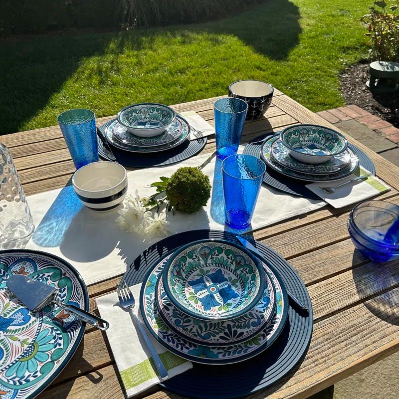 Certified International Talavera Heavy Weight 12 Piece Melamine Dinnerware Set, Service for 4