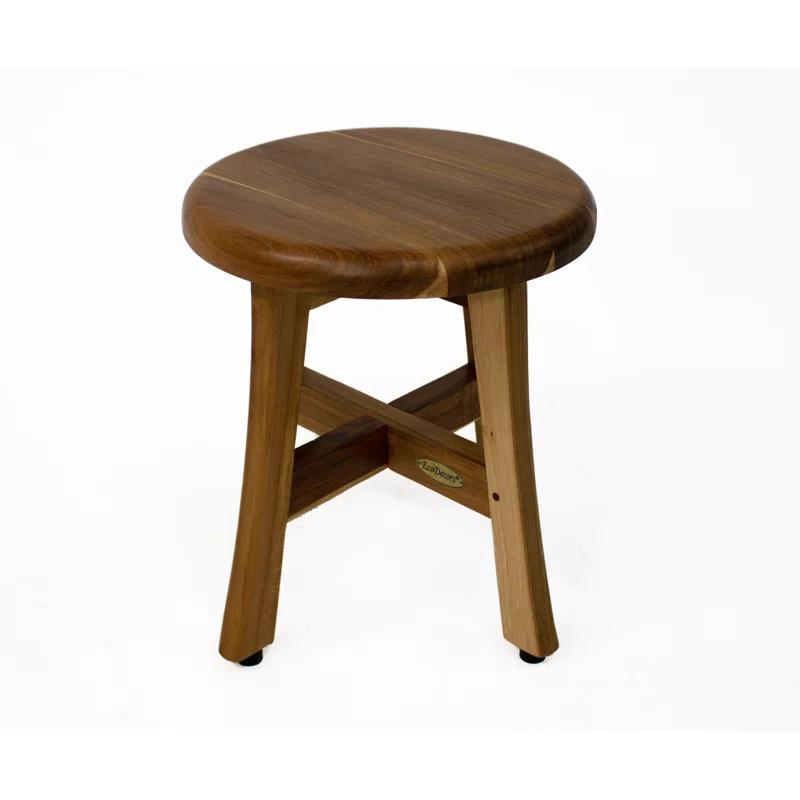 EcoDecors EcoDecors' Shoji 13.5" H Teak Shower Footstool. Foot Stool for Shower, Shower Stool 12" W, in Earthy Teak