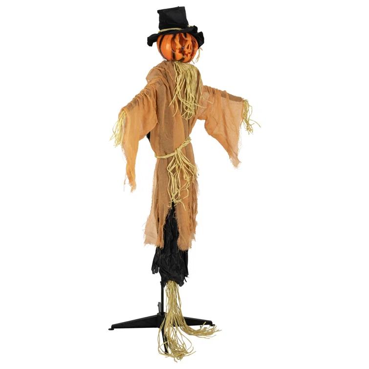 Northlight Seasonal 6' Animated Jack-O'-Lantern Scarecrow Halloween Decoration